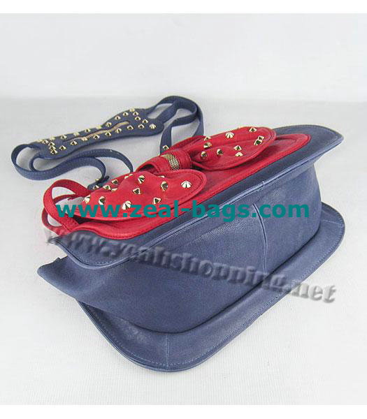 Cheap 3.1 Phillip Lim Edie Bow Studded Bag Blue/Red Replica - Click Image to Close